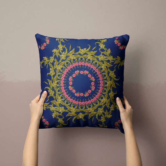Blumenkissenpillow in Navy Blue Kissen (Von Creator hochgeladen)