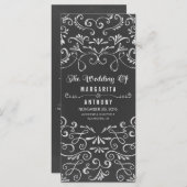 Blumenklammer handgeschriebene Hochzeitskarte Programm (Vorne/Hinten)