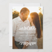 Blumenklammern Einfaches Hochzeitsstipendium Foto Einladung (Vorderseite)
