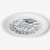 Blumenklasse mit Graduierungspapier und Diplom Pappteller (Schrägansicht)