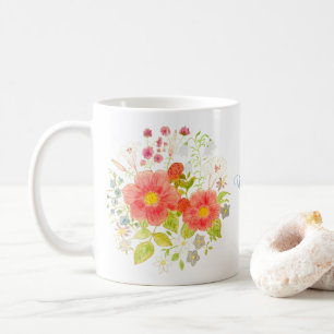 Blumenklassiktasse mit Text Kaffeetasse