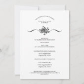 Blumenklassische schicke Typografie Foto Abschluss Einladung (Rückseite)