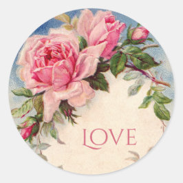 Blumenkleber der Vintagen Rose Runder Aufkleber
