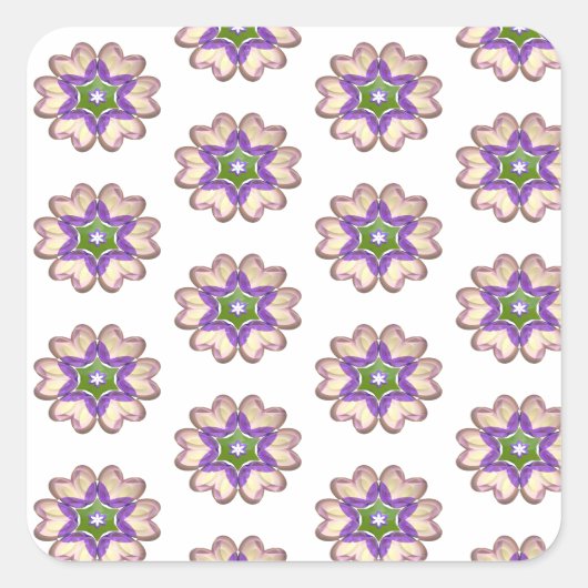 Blumenkleber Quadratischer Aufkleber (Vorderseite)