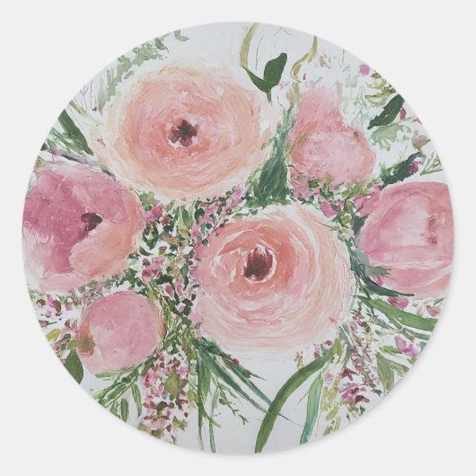 Blumenkleber und Etiketten Runder Aufkleber (Vorderseite)