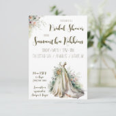 Blumenkleid, Bridal Gown, Brautparty Einladung (Stehend Vorderseite)