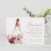 Blumenkleid Pampas Grass Quinceanera Einladen Dankeskarte (Stehend Vorderseite)
