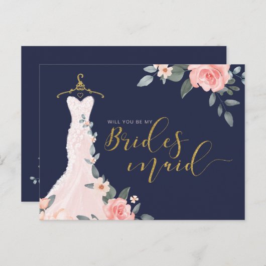 Blumenkleid wird überhängend sein einladungspostkarte (Vorne/Hinten)