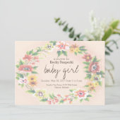 Blumenkleider Kreuzstich Kinderdusche Einladung (Stehend Vorderseite)