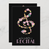 Blumenklingelspalte auf schwarz einladung (Vorne/Hinten)