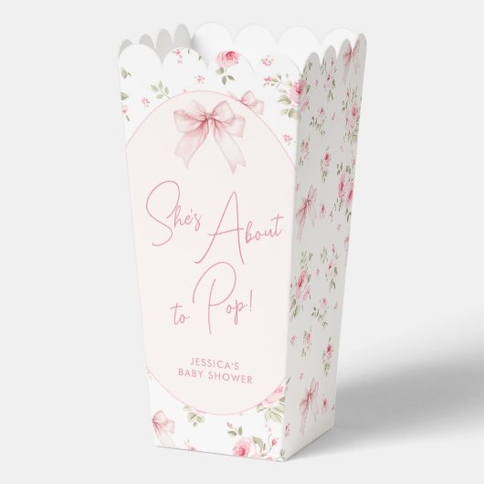 Blumenknecht macht Pop Baby Shower Popcorn Geschenkschachtel (Vorderseite)