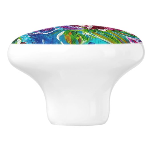 Blumenknochen Keramikknauf (Seitenansicht)