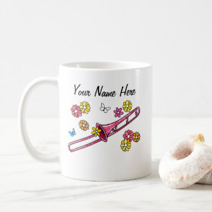 Blumenknochen-Trombonist Brass Musiker Custom Kaffeetasse