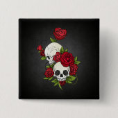 Blumenknopf skulls Dia de Los Muertos | Button (Vorderseite)
