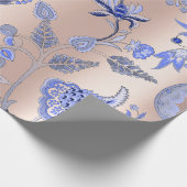 Blumenkobalt Blaurosa Rose Peak Blush Orichid Geschenkpapier (Ecke)