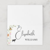 Blumenkochkarte des Floral Boho Wildblume Beef Platzkarte (Außenseite Aufgefaltet)