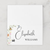Blumenkochkarte für Boho Wildblume Platzkarte (Außenseite Aufgefaltet)