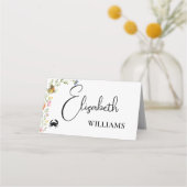 Blumenkochkarte für Boho Wildblume Platzkarte (Vorderseite)