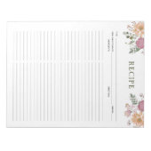 Blumenkochrezepte Notizblock (Vorderseite)