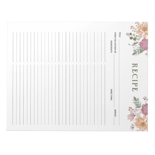 Blumenkochrezepte Notizblock (Vorderseite)
