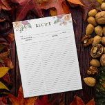 Blumenkochrezepte Notizblock<br><div class="desc">Ein einfaches Notizblock mit Aquarellfarben-Blume für die Organisierung von Rezepten.</div>