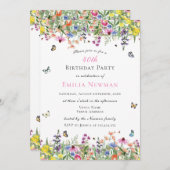 Blumenkohl 40. Geburtstag Party Einladung (Vorne/Hinten)