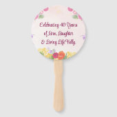 Blumenkohl 40. Geburtstag Party - Elegante Pastell Fächer (Rückseite)