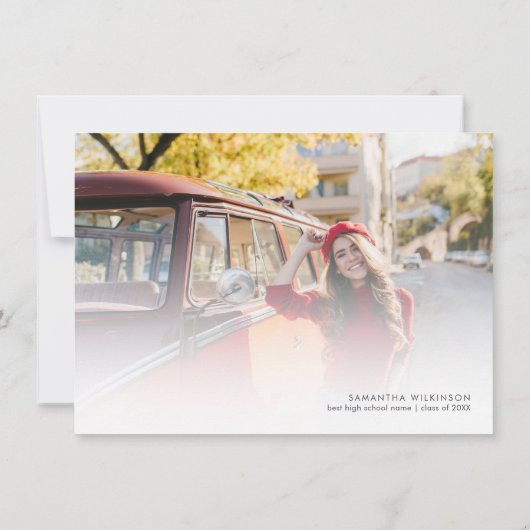 Blumenkohl Abschluss 2024 Foto Grad Party Einladung (Rückseite)