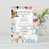 Blumenkohl Alice im Wunderland Brautparty Tee Part Einladung (Stehend Vorderseite)