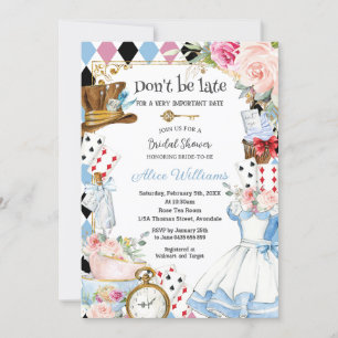 Blumenkohl Alice im Wunderland Brautparty Tee Part Einladung