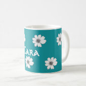 Blumenkohl Aquamarin Kaffeetasse (VorderseiteRechts)
