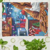 Blumenkohl Backen: Feierliche Weihnachten Geschirrtuch (Gefaltet)