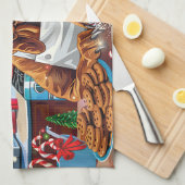 Blumenkohl Backen: Feierliche Weihnachten Geschirrtuch (Viertel Falte)