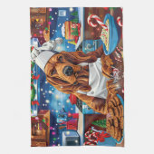 Blumenkohl Backen: Feierliche Weihnachten Geschirrtuch (Vertikal)