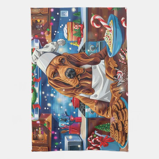 Blumenkohl Backen: Feierliche Weihnachten Geschirrtuch (Vertikal)