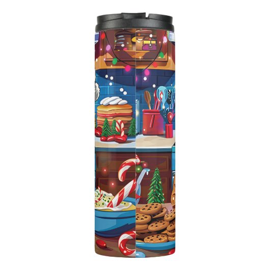 Blumenkohl Backen: Feierliche Weihnachten Thermosbecher (Rückseite)