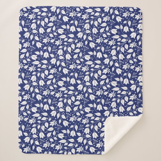 Blumenkohl, blau und weiß sherpadecke (Vorderseite)