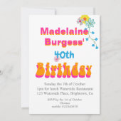 Blumenkohl Blume Power Bunte Einladung zum Geburts (Rückseite)