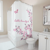 Blumenkohl-Blüten Hallo Schöner Text Duschvorhang (Beispiel)