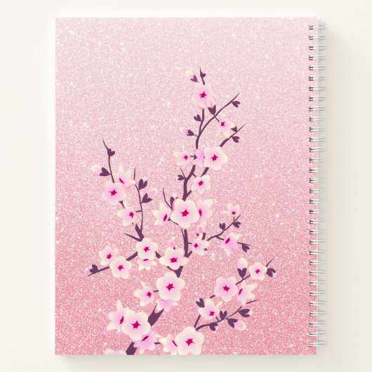 Blumenkohl Blüten Rosa Glitzer Name hinzufügen Notizblock (Rückseite)