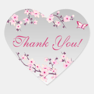 Blumenkohl Blüten Rosa Graue Babydusche Herz Herz-Aufkleber