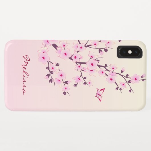 Blumenkohl-Blüten Rosa Monogramm Case-Mate iPhone Hülle (Rückseite (Horizontal))
