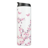 Blumenkohl Blüten Rosa Monogramm  Thermosbecher (Nach rechts gedreht)