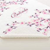 Blumenkohl Blüten Rosa Weißes Monogramm Sherpadecke (3/4)