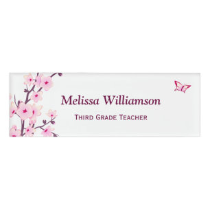 Blumenkohl Blüten Weiße rosa Teachenname Namenschild
