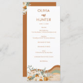 Blumenkohl Bohemisch Modernes Hochzeitsprogramm Te Menükarte (Vorne/Hinten)