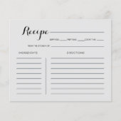 Blumenkohl-Brautparty Rezept-Karte (Vorderseite)