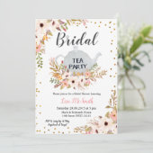Blumenkohl Brautparty Tee Party Einladung (Stehend Vorderseite)