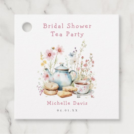 Blumenkohl Brautparty Tee Party Geschenkanhänger (Vorderseite)