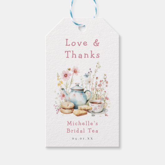 Blumenkohl Brautparty Tee Party Geschenkanhänger (Vorderseite)